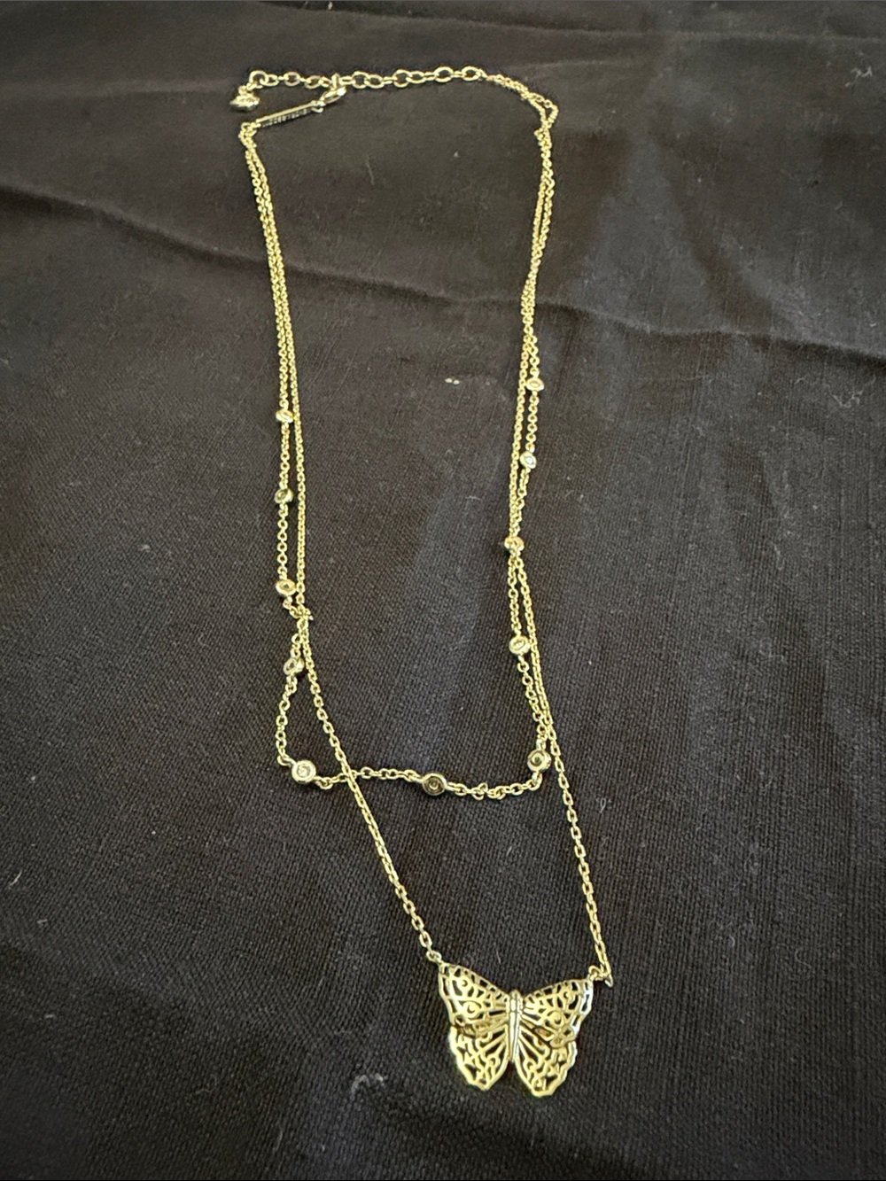 Kendra Scott Gold Layered Butterfly Necklace - Picture 4 of 4